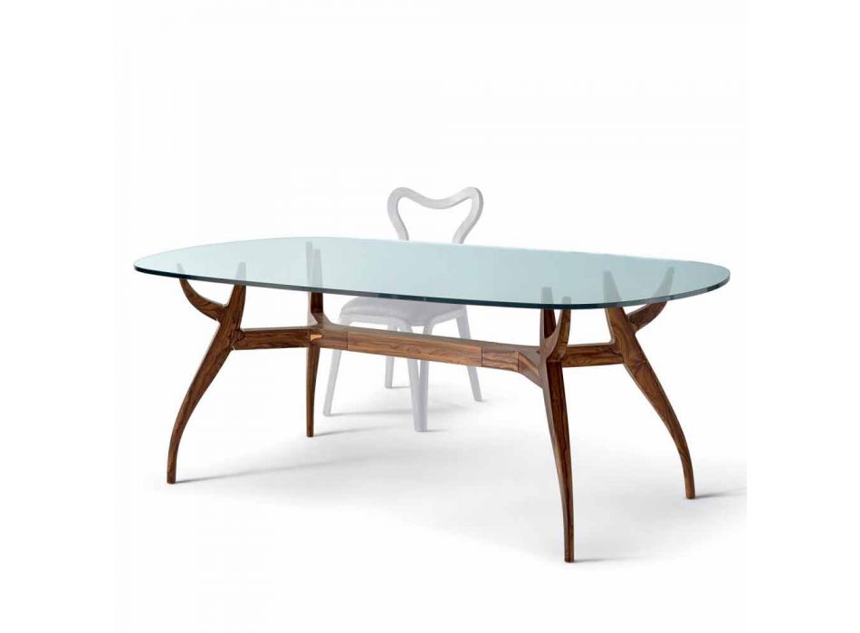 Tavolo ovale da pranzo in legno design moderno, L197xP109 cm, Fraco Viadurini