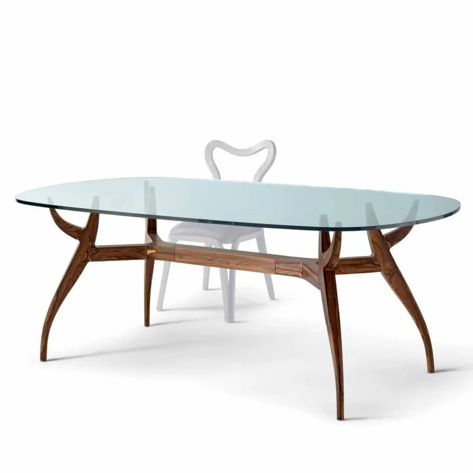 Tavolo ovale da pranzo in legno design moderno, L197xP109 cm, Fraco Viadurini