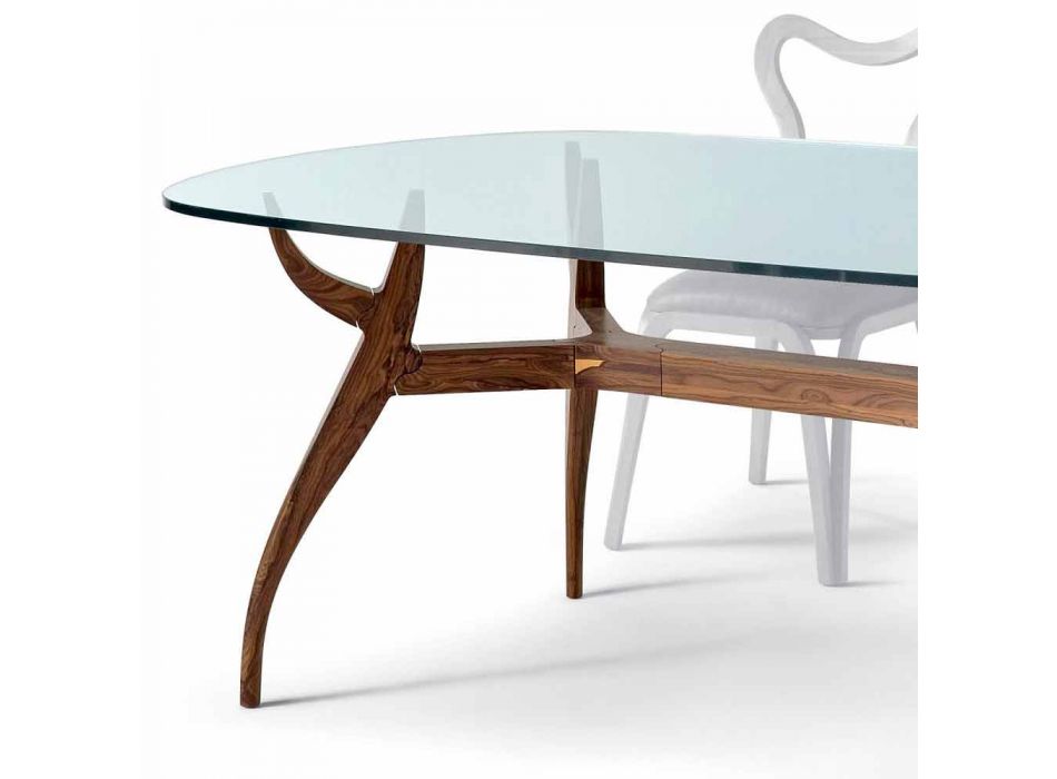 Tavolo ovale da pranzo in legno design moderno, L197xP109 cm, Fraco Viadurini