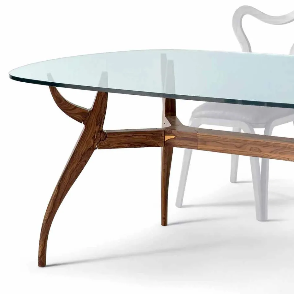Tavolo ovale da pranzo in legno design moderno, L197xP109 cm, Fraco Viadurini