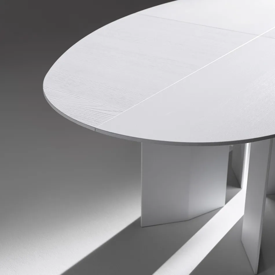 Tavolo Ovale da Pranzo in Multistrato Impiallacciato in Frassino - Capricorno Viadurini