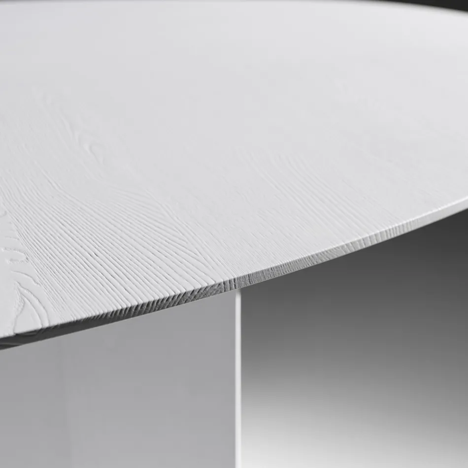 Tavolo Ovale da Pranzo in Multistrato Impiallacciato in Frassino - Capricorno Viadurini