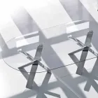 Tavolo ovale di design in cristallo 280x120cm made in Italy Tree Viadurini