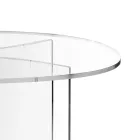 Tavolo Ovale in Plexiglass Trasparente Realizzato in Italia - Gabriela Viadurini