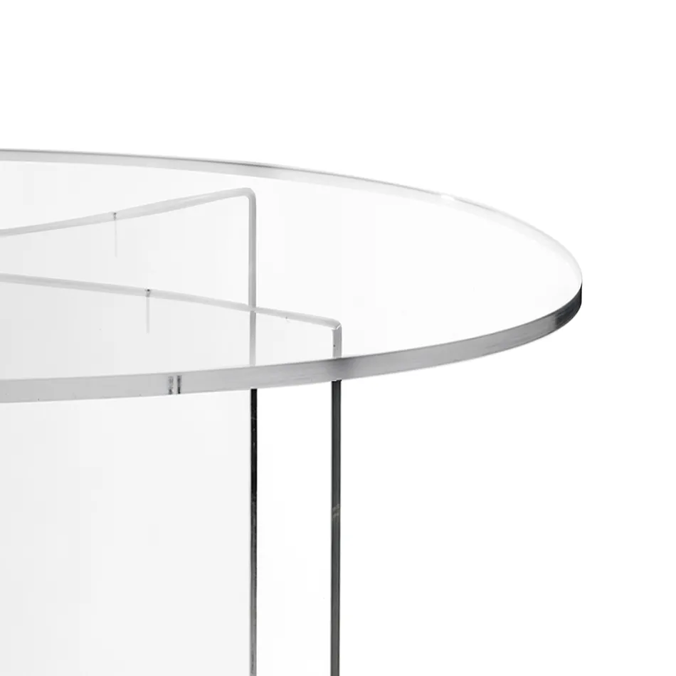 Tavolo Ovale in Plexiglass Trasparente Realizzato in Italia - Gabriela Viadurini