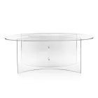 Tavolo Ovale in Plexiglass Trasparente Realizzato in Italia - Gabriela Viadurini