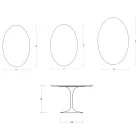 Tavolo Ovale Tulip Saarinen H 74 cm in Ceramica Florim Statuario Opaco - Scarlet Viadurini