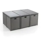 Tavolo per Interno e Esterno con 6 Sedie con Schienale Reclinabile e 4 Pouf - Venir Viadurini