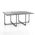 Tavolo per Interno e Esterno con 6 Sedie con Schienale Reclinabile e 4 Pouf - Venir Viadurini