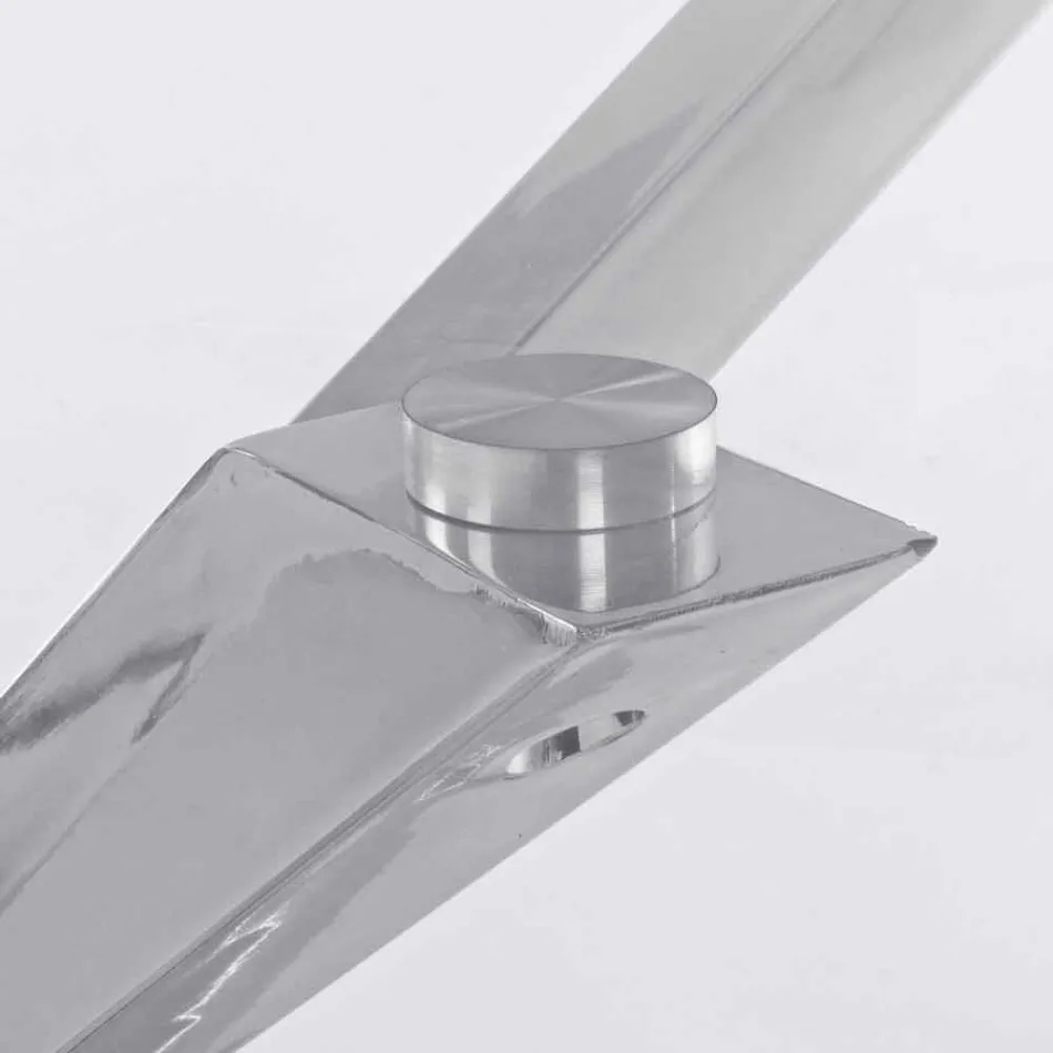 Tavolo per Sala da Pranzo con Piano in Vetro Temperato Homemotion - Denda Viadurini