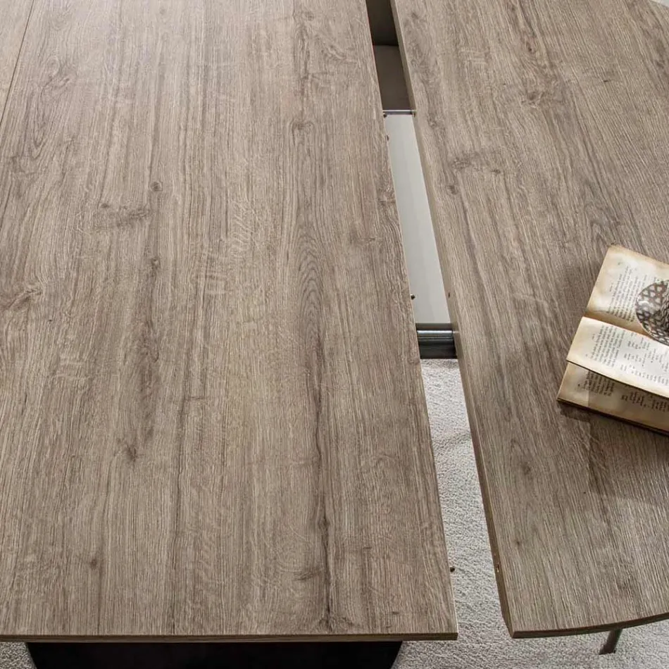 Tavolo per Sala da Pranzo con Piano Rotondo Allungabile Fino a 170 cm - Moreno Viadurini