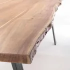 Tavolo per Sala da Pranzo di Design in Legno e Acciaio Homemotion - Cannes Viadurini