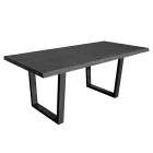 Tavolo Placcato in Rovere Nodato Squadrato e Base in Metallo Made in Italy - Pilar Viadurini