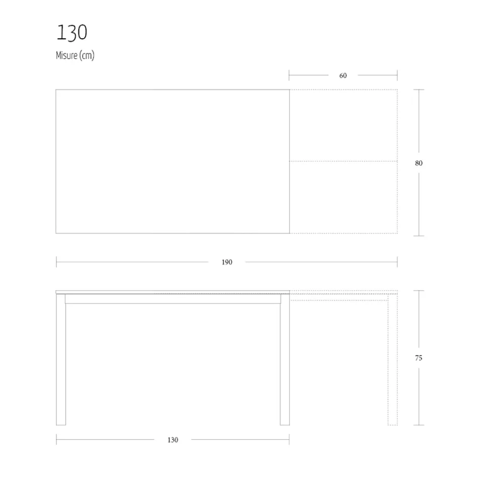 Tavolo Pranzo Allungabile 190 cm Metallo e Legno Made in Italy - Euclideo Viadurini