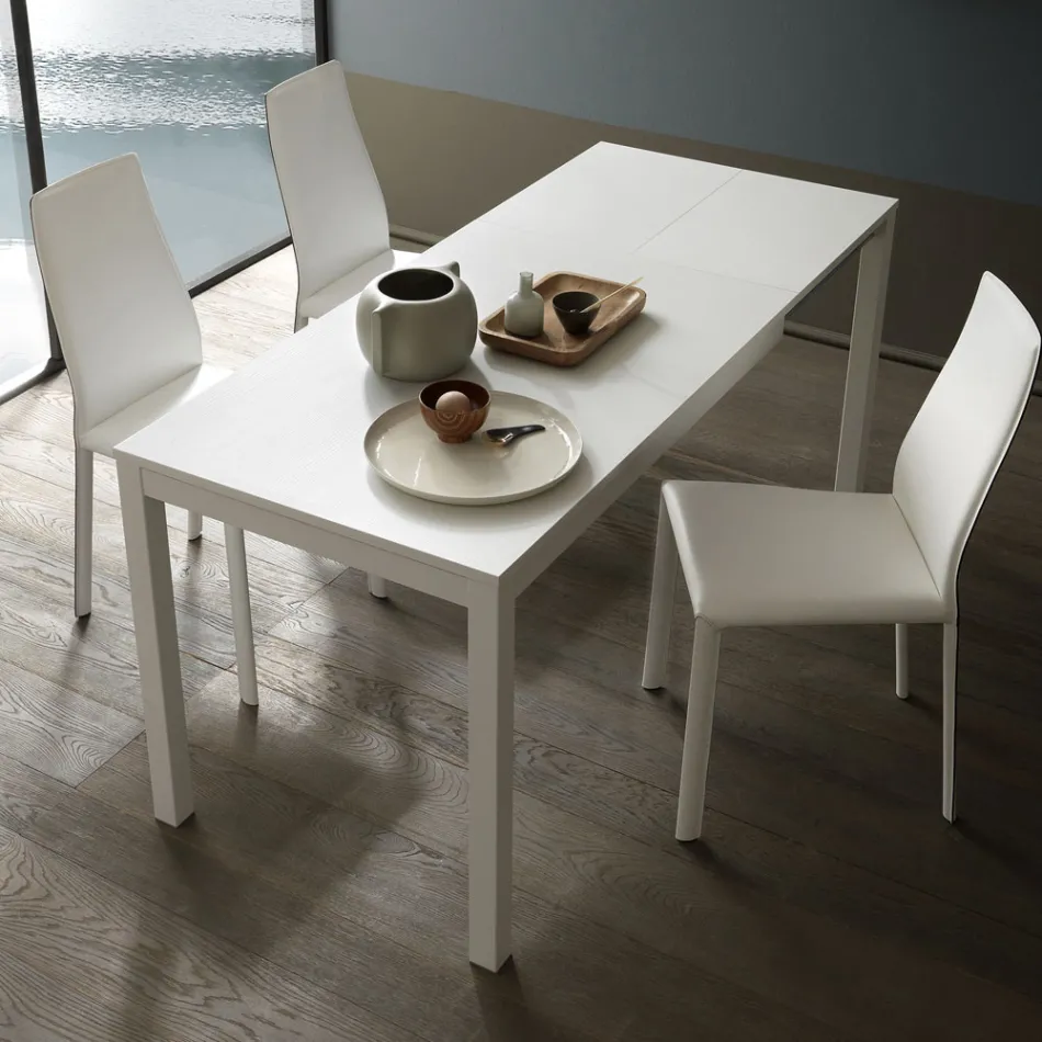 Tavolo Pranzo Allungabile 190 cm Metallo e Legno Made in Italy - Euclideo Viadurini
