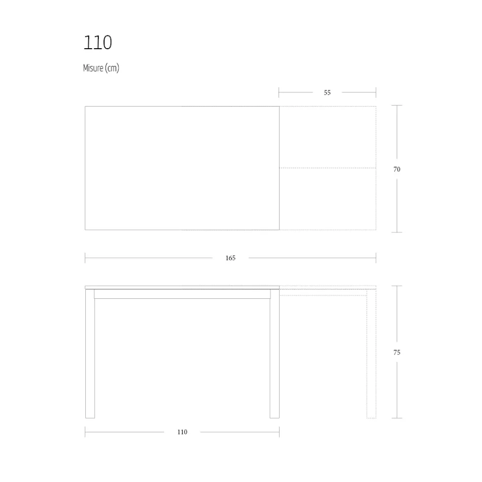 Tavolo Pranzo Allungabile 190 cm Metallo e Legno Made in Italy - Euclideo Viadurini