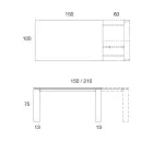Tavolo Pranzo Allungabile a 2,8 m Metallo e Piano Ceramica Opaca - Rashid Viadurini