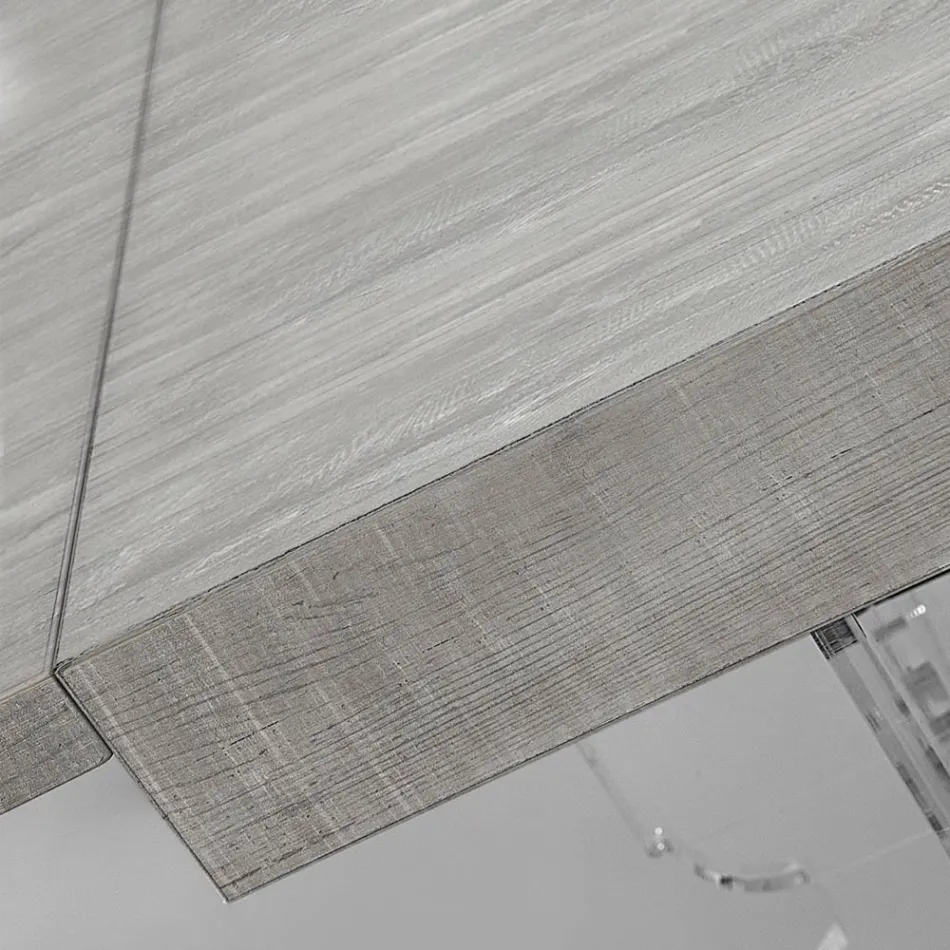 Tavolo Pranzo Allungabile a 255 cm in Plexiglass e Legno Made in Italy - Francoise Viadurini