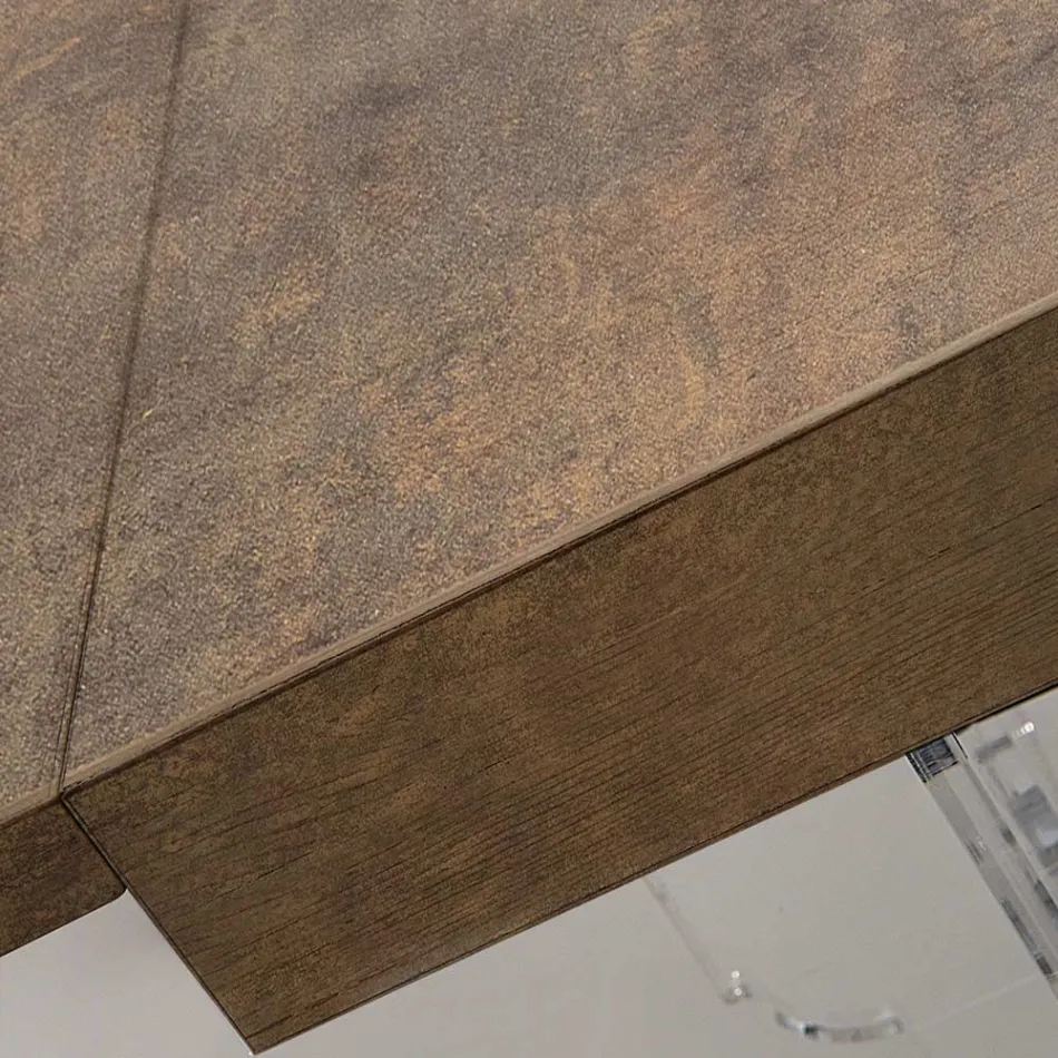 Tavolo Pranzo Allungabile a 255 cm in Plexiglass e Legno Made in Italy - Francoise Viadurini