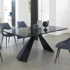 Tavolo Pranzo Allungabile Fino 270 cm con Piano Vetro Ceramica - Trasimeno Viadurini