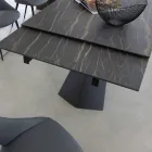 Tavolo Pranzo Allungabile Fino 270 cm con Piano Vetro Ceramica - Trasimeno Viadurini