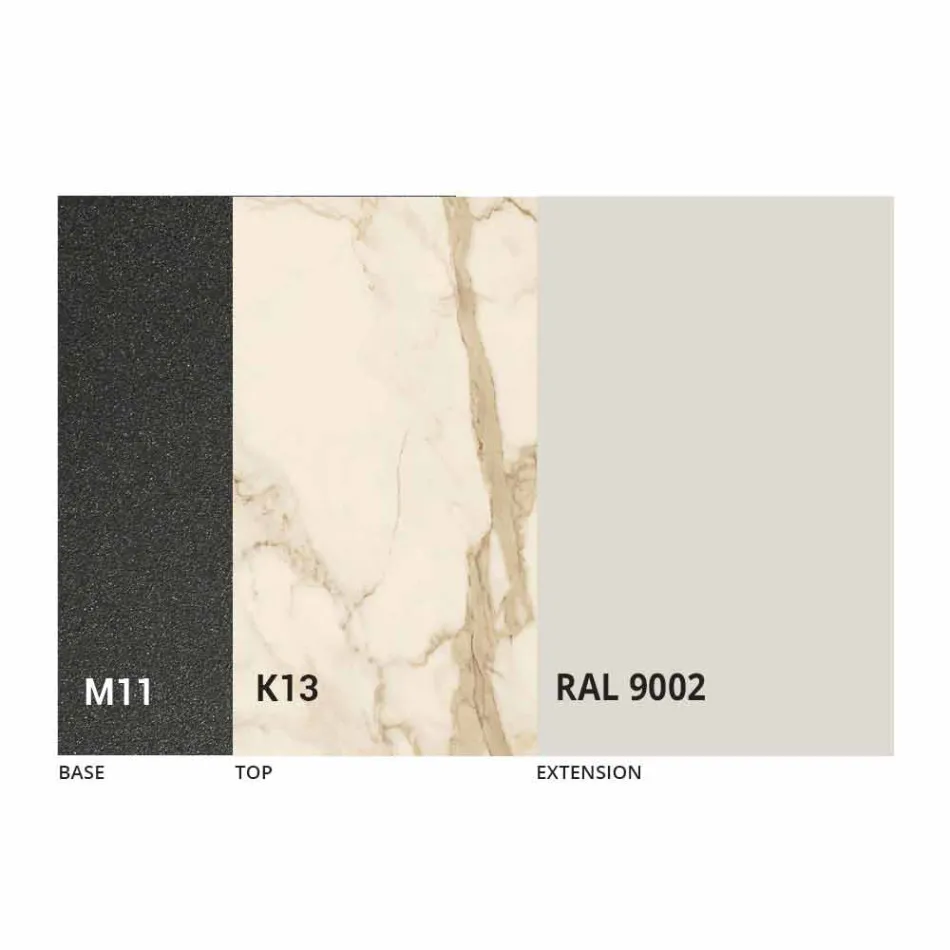 Tavolo Pranzo Allungabile Piano in Ceramica fino 2,8 m Made in Italy - Paoluccio Viadurini