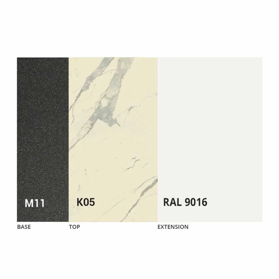 Tavolo Pranzo Allungabile Piano in Ceramica fino 2,8 m Made in Italy - Paoluccio Viadurini