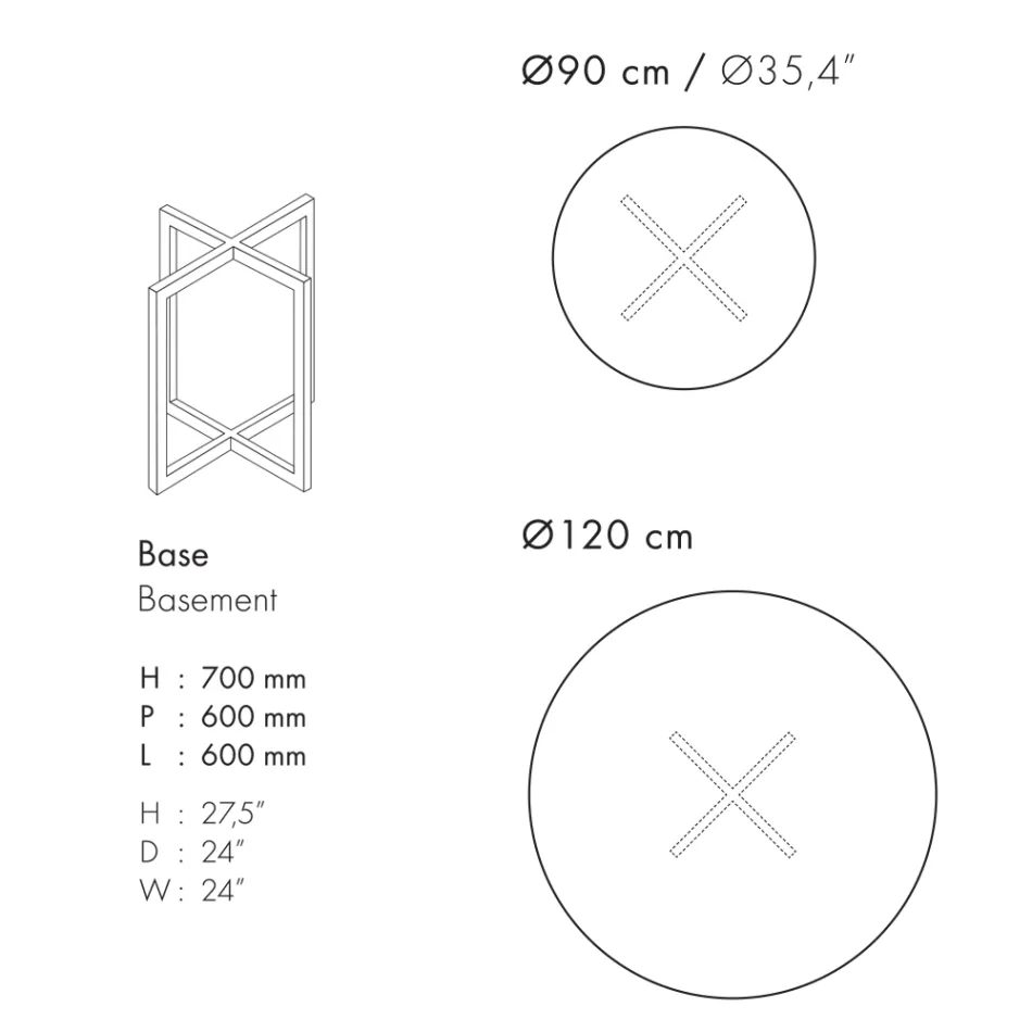 Tavolo Pranzo con Piano Rotondo in Gres Porcellanato Made in Italy - Emilio Viadurini