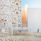 Tavolo Pranzo da Giardino in Alluminio e Hpl o Gres, Varie Finiture - Filomena Viadurini