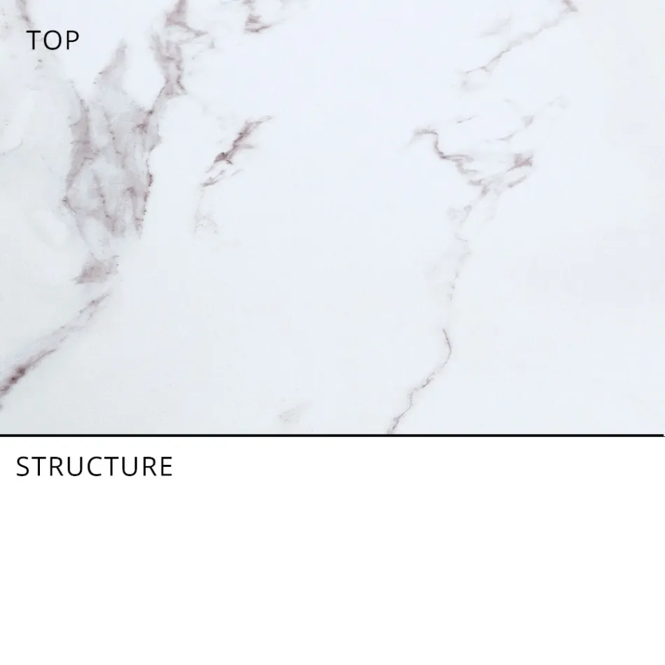Tavolo Pranzo da Giardino in Alluminio e Hpl o Gres, Varie Finiture - Filomena Viadurini