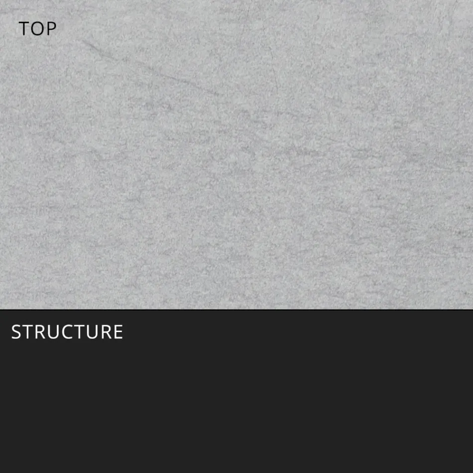 Tavolo Pranzo da Giardino in Alluminio e Hpl o Gres, Varie Finiture - Filomena Viadurini