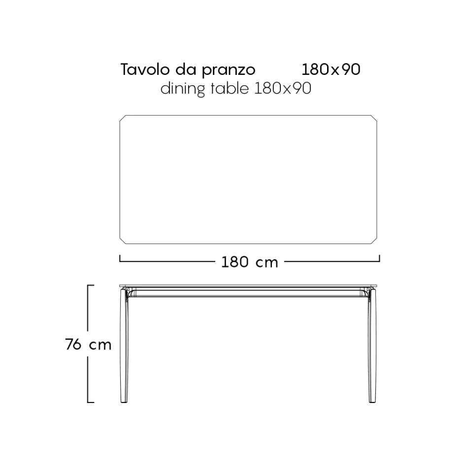 Tavolo Pranzo da Giardino Piano in Gres Porcellanato Made in Italy - Tarik Viadurini
