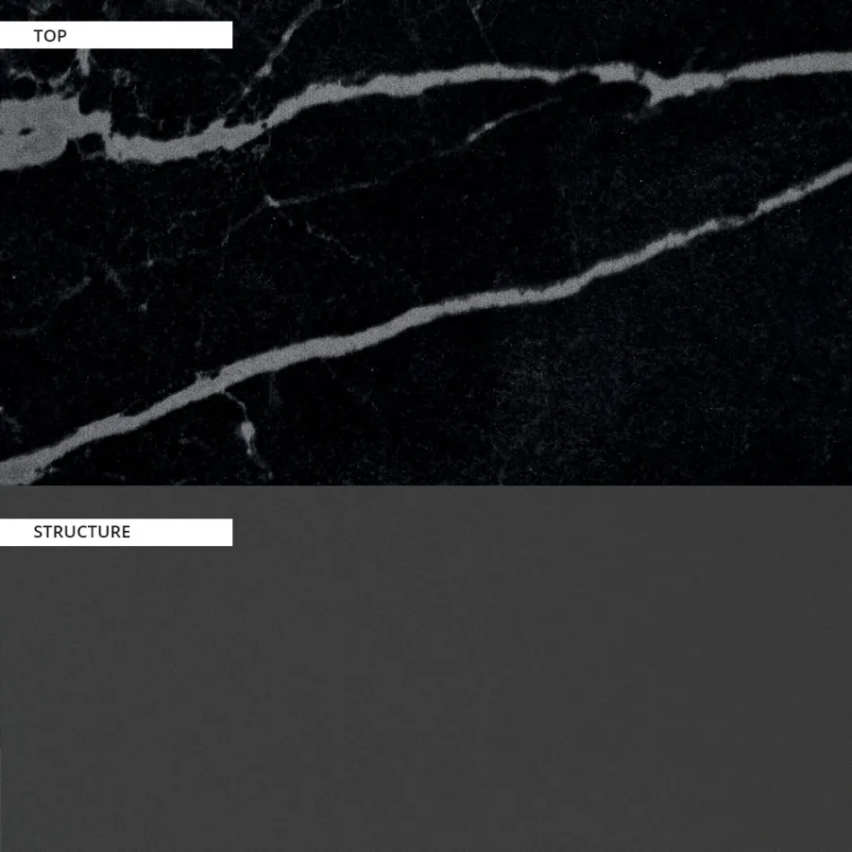 Tavolo Pranzo Esterno in Alluminio e Piano in Gres Made in Italy - Donovan Viadurini