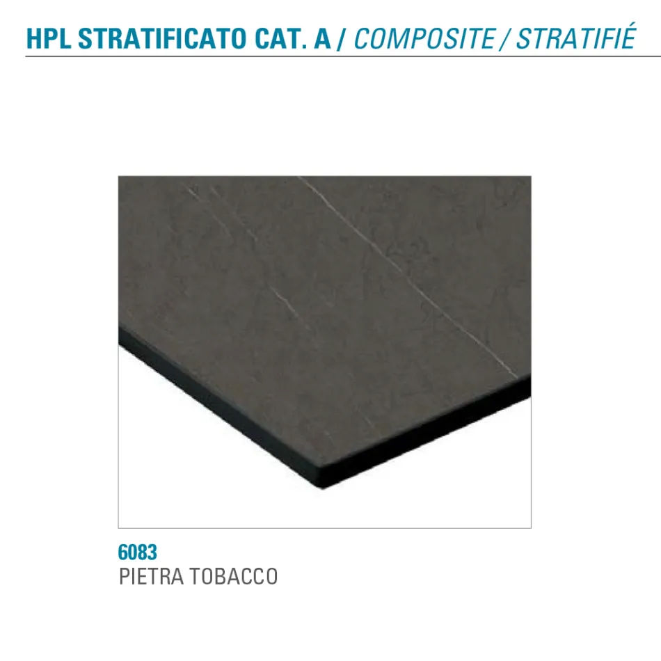 Tavolo Pranzo Fisso in Metallo e Hpl Stratificato Made in Italy - Bastiano Viadurini