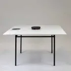 Tavolo Pranzo Quadrato con Vaso e Intarsio in Marmo 140 cm di Lusso - Vesuvio Viadurini