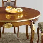 Tavolo Pranzo Rotondo Allungabile 240 cm in Legno Made in Italy - Baroque Viadurini