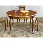 Tavolo Pranzo Rotondo Allungabile 240 cm in Legno Made in Italy - Baroque Viadurini