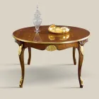 Tavolo Pranzo Rotondo Allungabile 240 cm in Legno Made in Italy - Baroque Viadurini