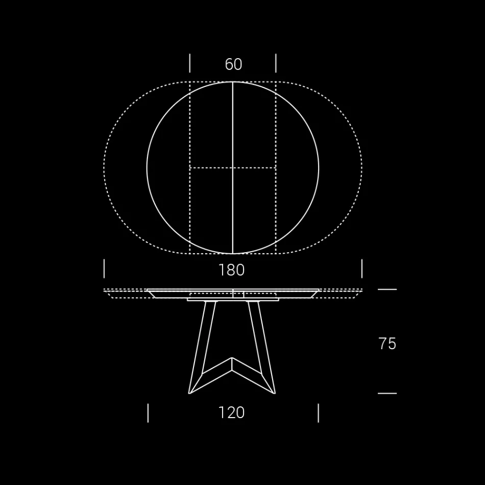 Tavolo Pranzo Rotondo con Piano Allungabile a 180 cm Made in Italy - Muschio Viadurini