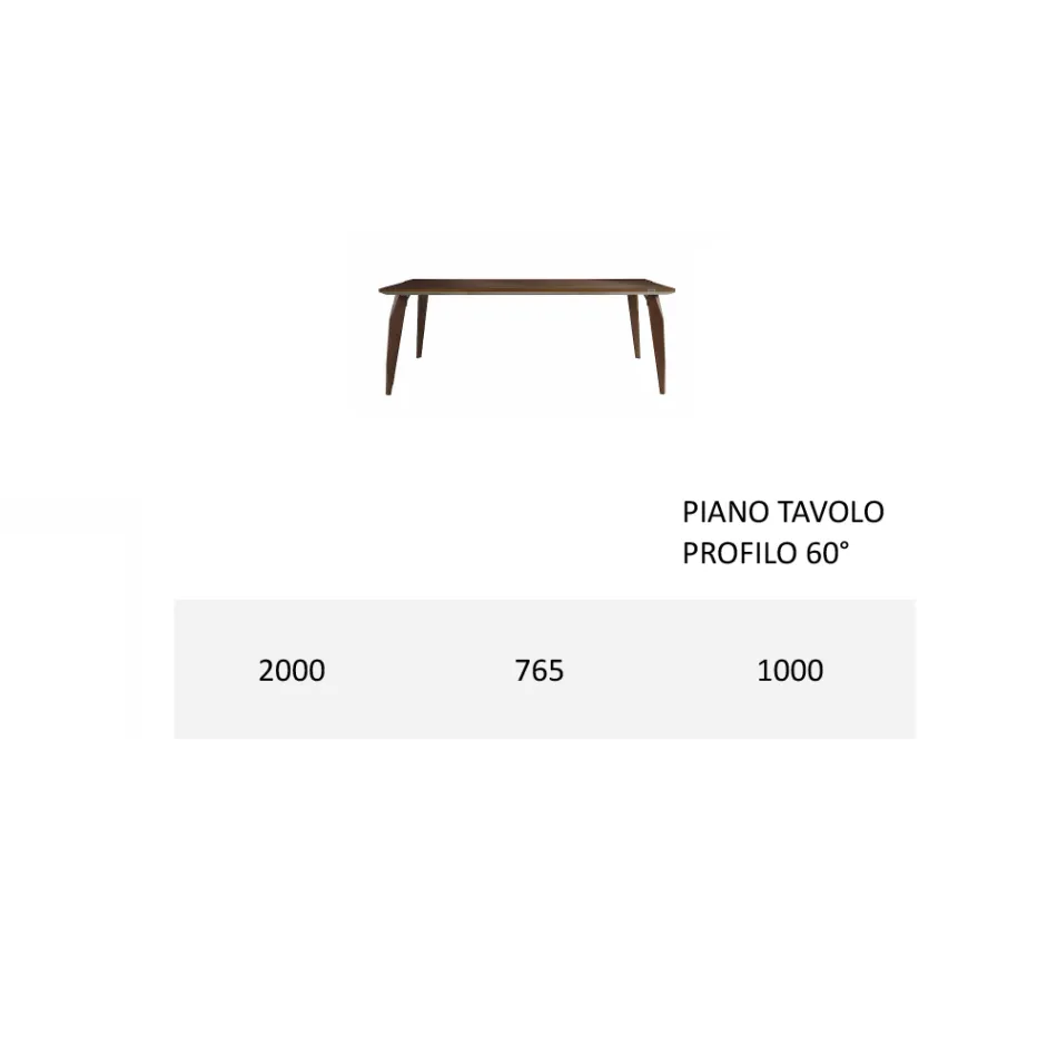 Tavolo Pranzo Struttura e Piano in Legno Massello Made in Italy - Giustino Viadurini