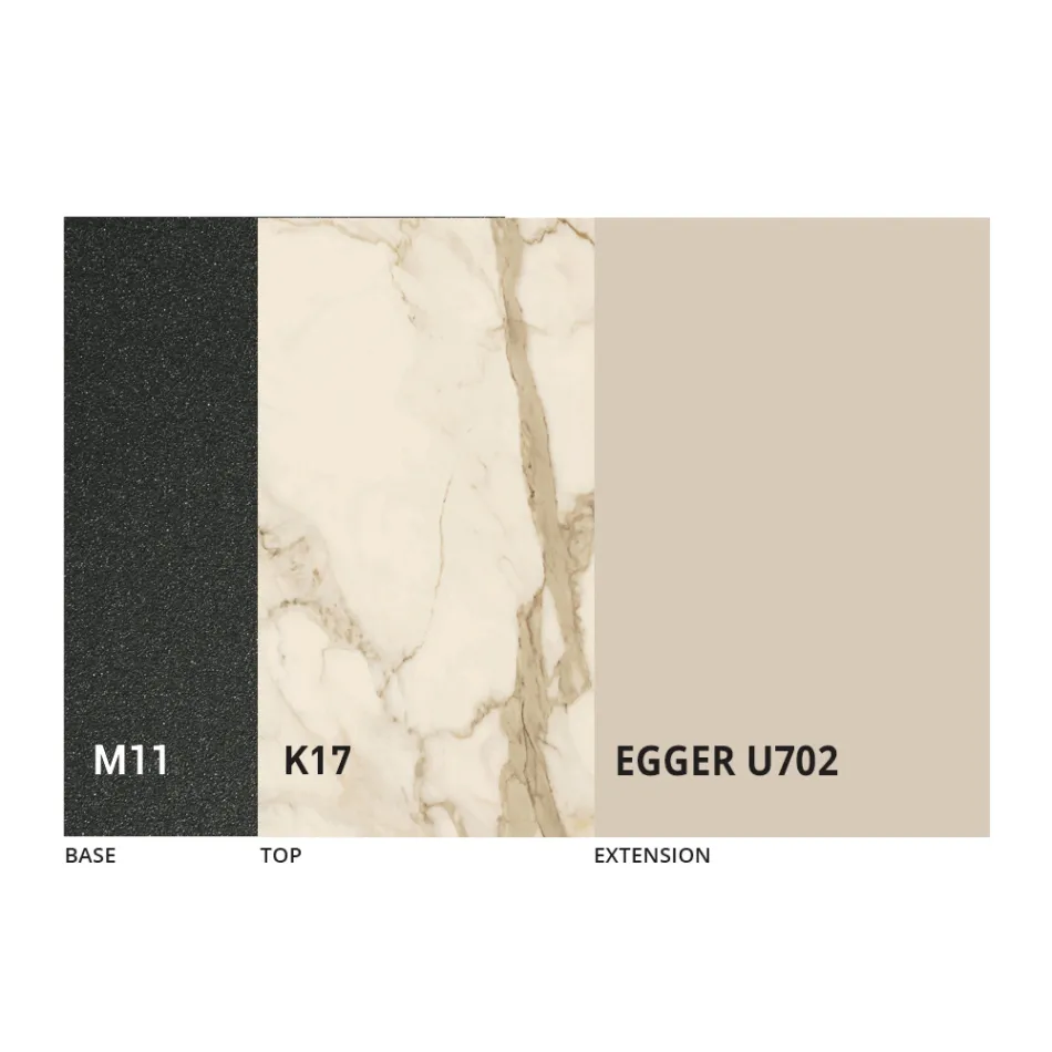 Tavolo Pranzo Tondo Allungabile a 270 cm in Ceramica Made in Italy - Muschio Viadurini