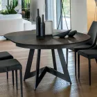 Tavolo Pranzo Tondo Allungabile a 270 cm in Ceramica Made in Italy - Muschio Viadurini