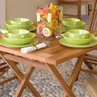 Tavolo Quadrato 80x80 cm da Giardino Realizzato in Teak - Amico Viadurini