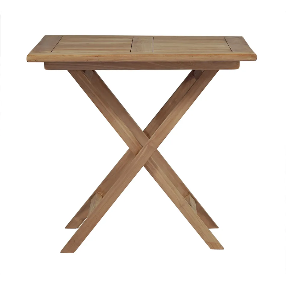 Tavolo Quadrato 80x80 cm da Giardino Realizzato in Teak - Amico Viadurini
