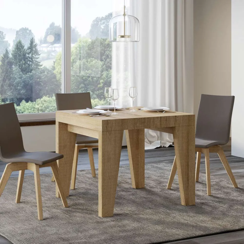 Tavolo Quadrato Allungabile a 246 cm in Legno Made in Italy - Fiore Viadurini