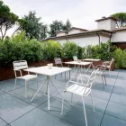 Tavolo Quadrato da Esterno in Acciaio Zincato Made in Italy - Ralph Viadurini