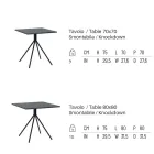 Tavolo Quadrato da Esterno in Acciaio Zincato Made in Italy - Ralph Viadurini