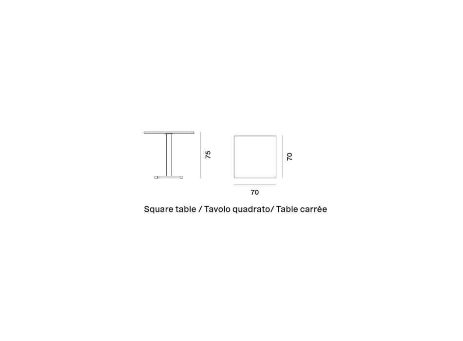 Tavolo Quadrato da Esterno in Ferro Zincato Made in Italy - Woody Viadurini