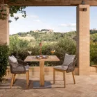 Tavolo Quadrato da Esterno in Teak e Metallo - Marie Viadurini