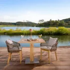 Tavolo Quadrato da Esterno in Teak e Metallo - Marie Viadurini